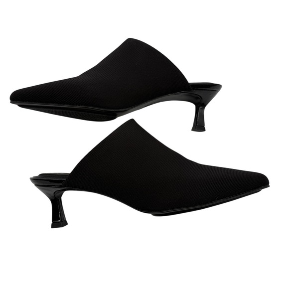 Anne Klein Akisabell Mule Heels 6.5M Black Stretch iFlex Kitten Heel NEW In Box - Picture 13 of 16